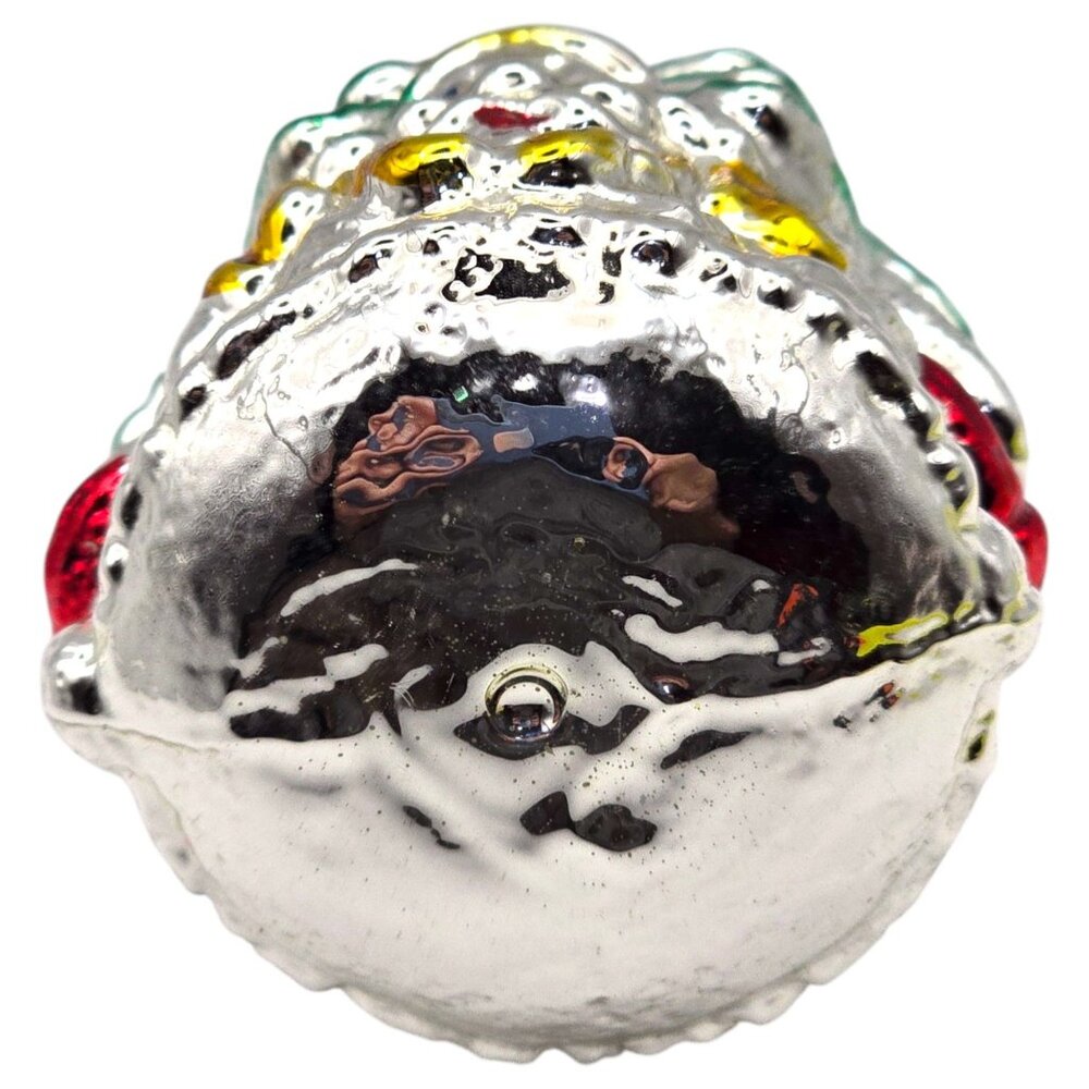 Vtg West Germany Merury Glass Christmas Tree Ornament 3.5" Ges Gesch Santa Face - Picture 5 of 8